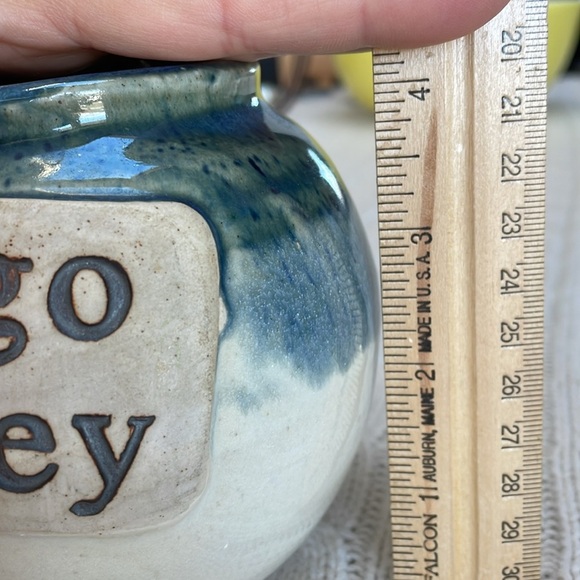 Bingo Money by Tumbleweed Pottery Handcrafted Blue & light tan glaze cork top - Picture 9 of 11
